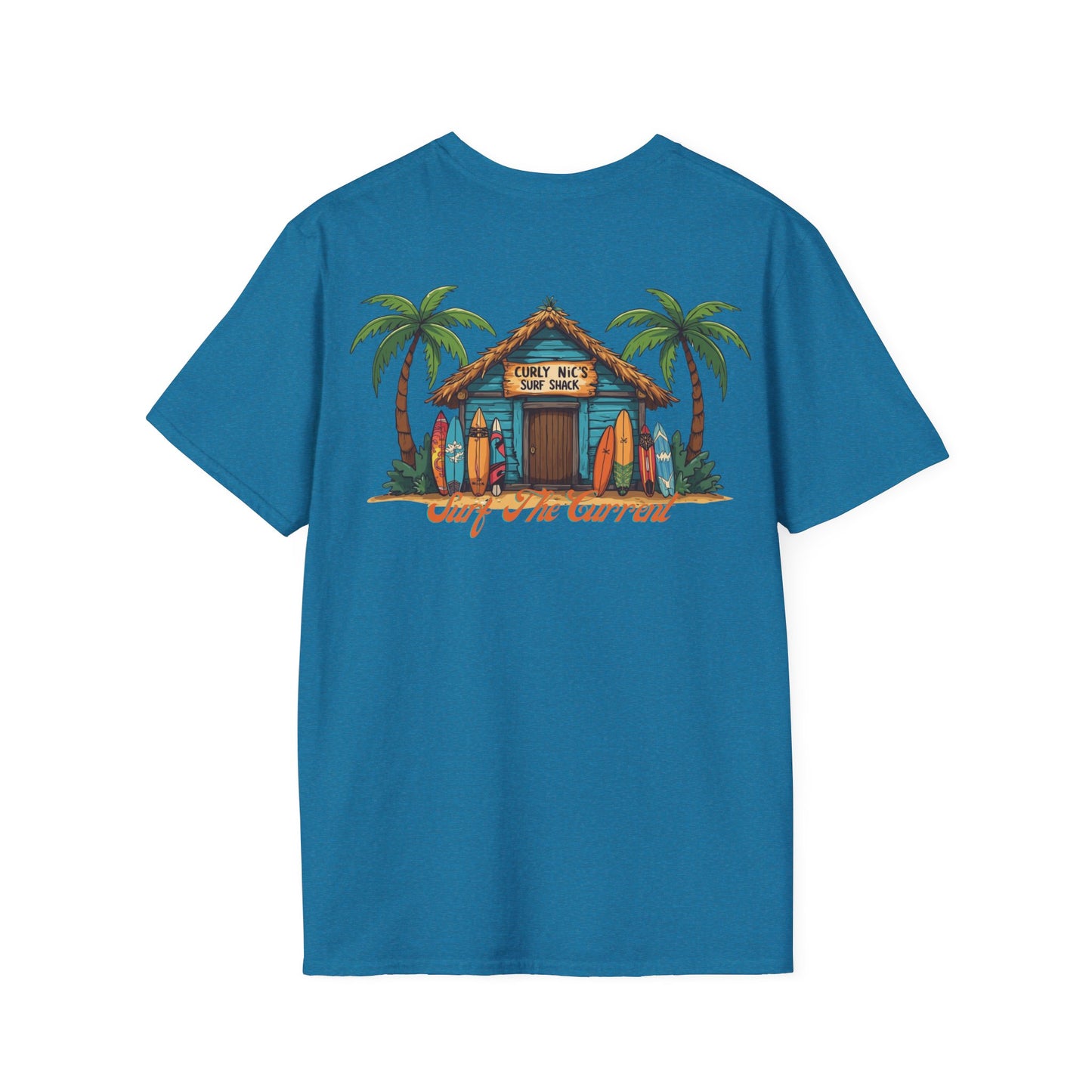 Curly Nics Surf Shack beach hut - T shirt