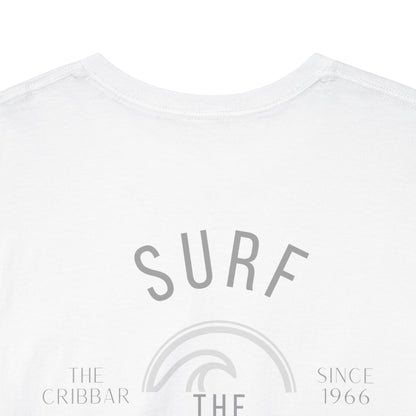 Surf The Current Graphic Tee — White Surf Beach T‑Shirt