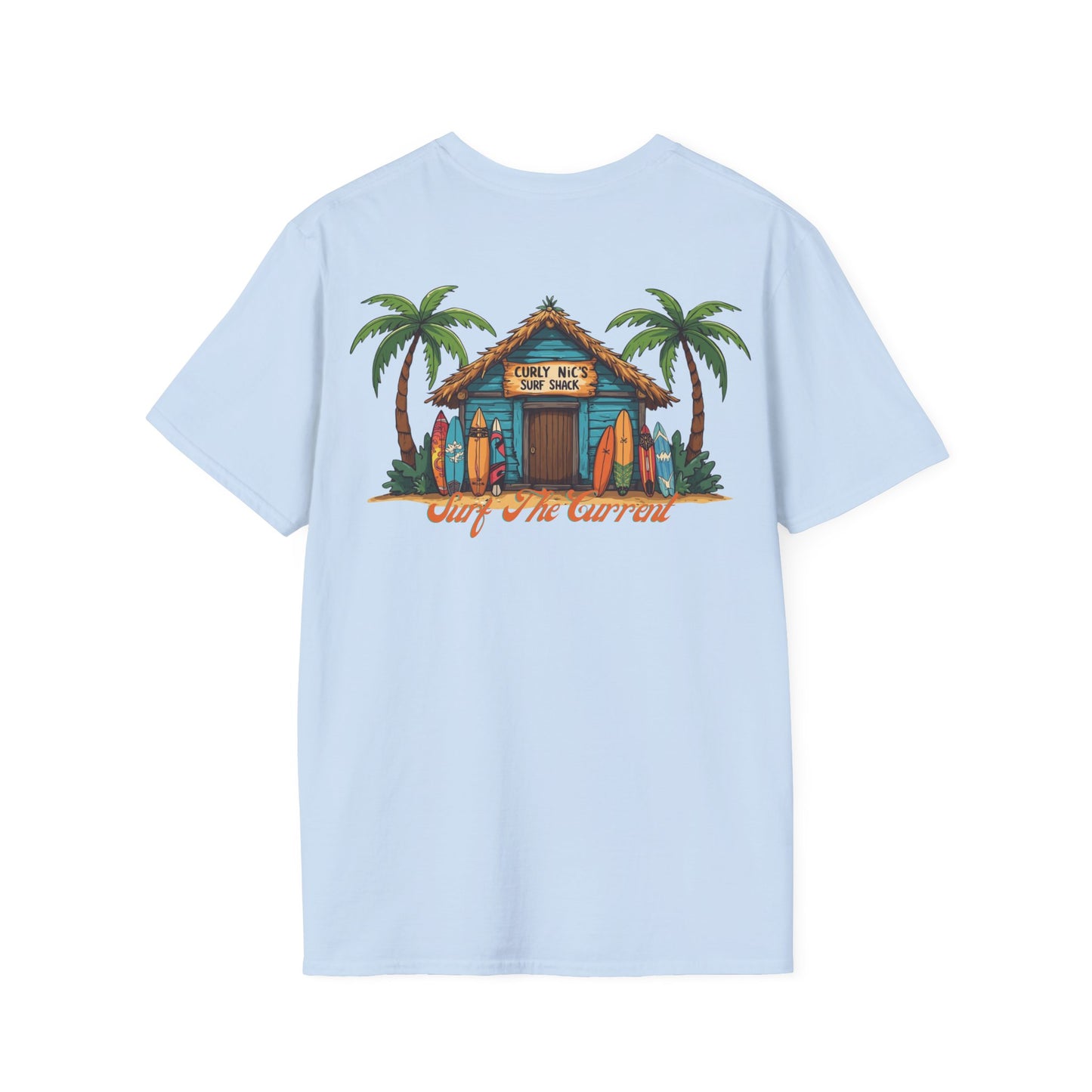 Curly Nics Surf Shack beach hut - T shirt