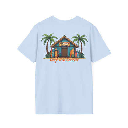 Curly Nics Surf Shack beach hut - T shirt